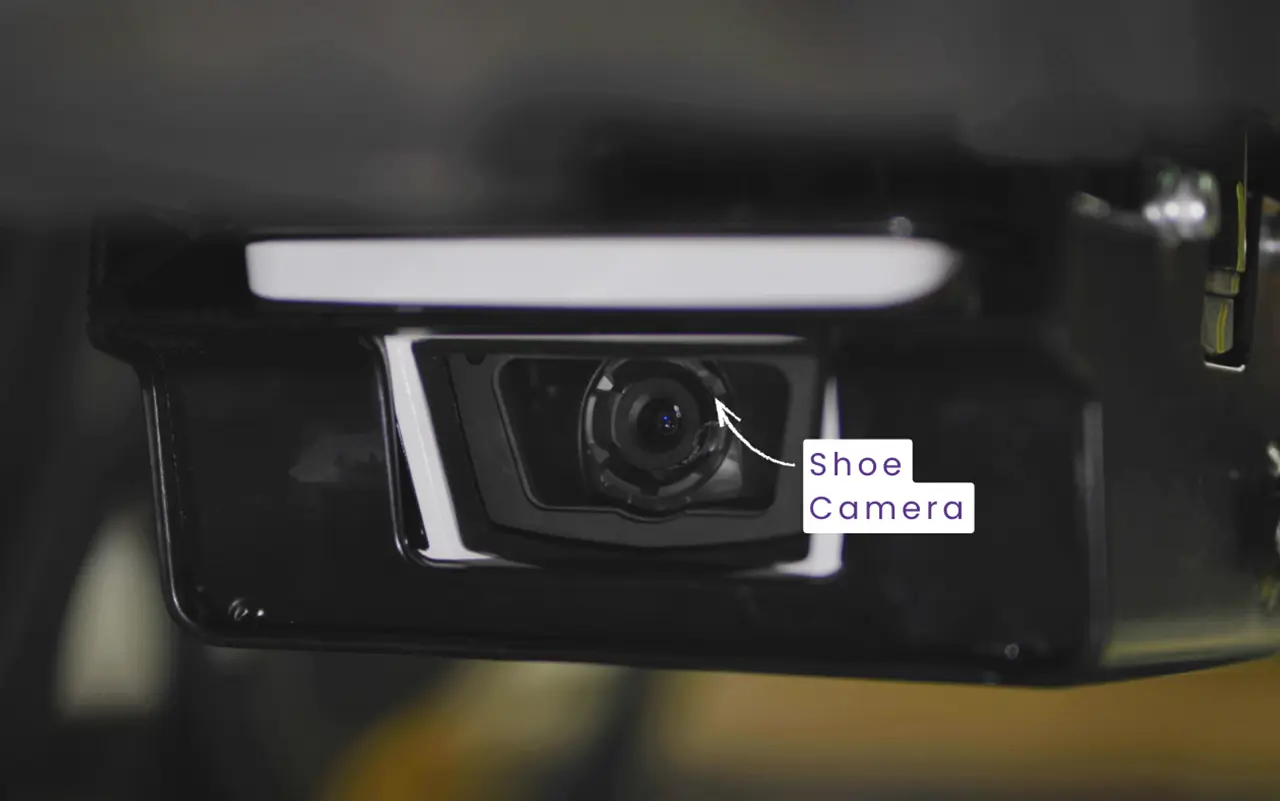 AIVR Shoe camera positioned underneath the train