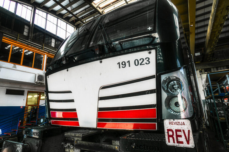 Vectron locomotive 191 023 at SŽ – VIT's Ljubljana Maintenance Section, the first Vectron to be overhauled in-house